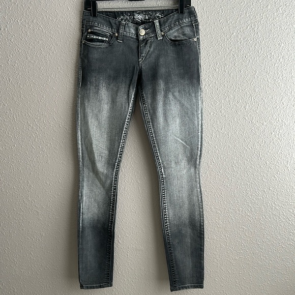 Express Zelda studded slim‎ ultra low rise jean leggings - Picture 1 of 8